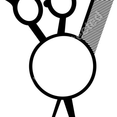 comb scissors circle monogram plain Thumbnail