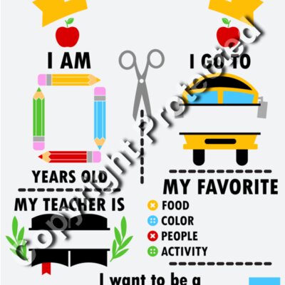 1st day of school chart US version Thumbnail