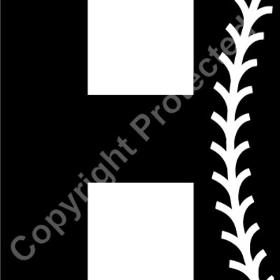 Baseball Alphabet H right Thumbnail