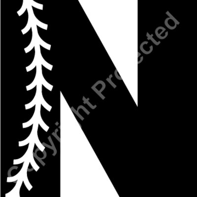 Baseball Alphabet N left Thumbnail