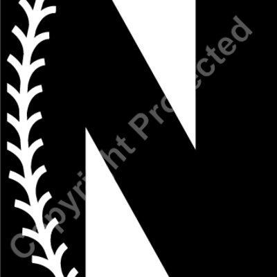 Baseball Alphabet N right Thumbnail