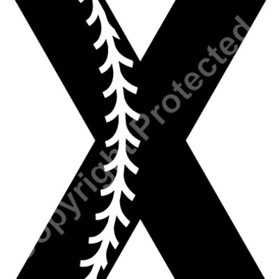 Baseball Alphabet X left Thumbnail