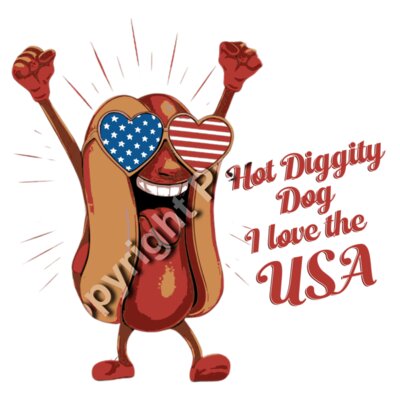 Hot Diggity Dog I Love the USA Thumbnail