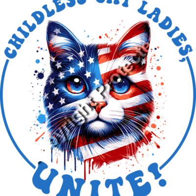 childless cat ladies unite kamala harris 2024 election artwork Thumbnail