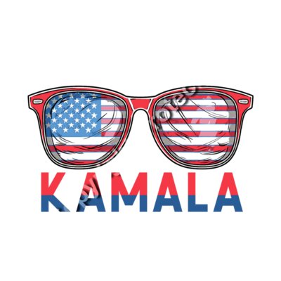 Kamala Harris 2024 american flag sunglasses patriotic design Thumbnail
