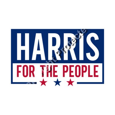 Kamala Harris 2024 campaign graphic featuring bold typography in blue and red  HARRIS FOR THE PE Thumbnail