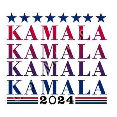 kamala harris 2024 campaign graphic stars text red blue Thumbnail
