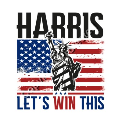Kamala Harris 2024 campaign graphic with Statue of Liberty and American flag elements Thumbnail