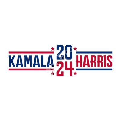 kamala harris 2024 campaign graphics red blue stars Thumbnail