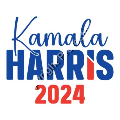 Kamala Harris 2024 campaign logo red blue design text graphic Thumbnail