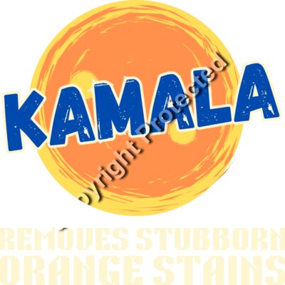 Kamala Harris 2024 campaign parody orange stain remover slogan design Thumbnail