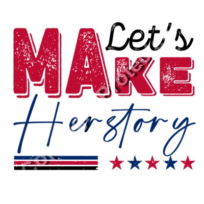 Kamala Harris 2024 campaign slogan Make Herstory with red and blue colors and stars   make herst Thumbnail