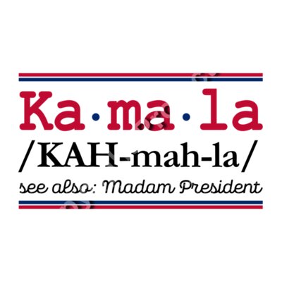 kamala harris 2024 campaign text design red blue striped outline Thumbnail