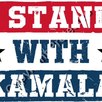 kamala harris 2024 i stand with kamala red blue star text Thumbnail
