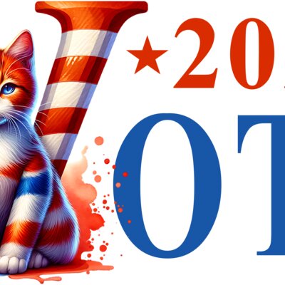 voting cat kamala harris 2024 election patriotic artwork Thumbnail
