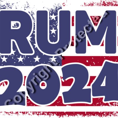 Trump 2024 American flag graphic with bold text and distressed effect Thumbnail