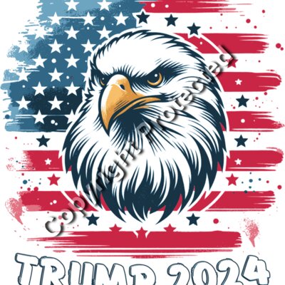 Trump 2024 eagle head patriotic design with American flag and stars illustration Thumbnail