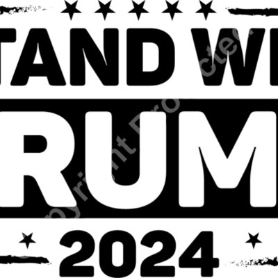 trump 2024 election campaign symbol black and white graphic Thumbnail