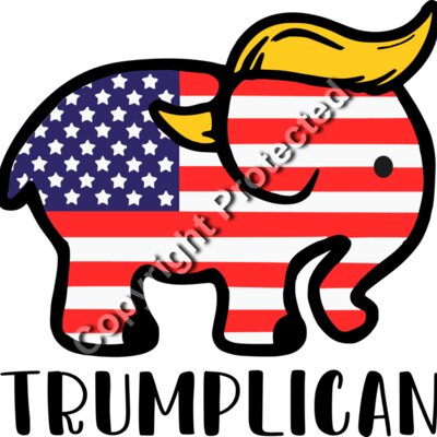 trump 2024 election elephant american flag hair illustration Thumbnail