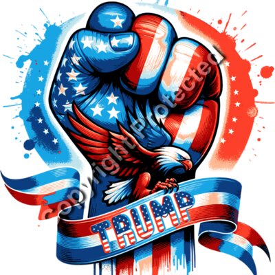 trump 2024 fist eagle american flag artwork Thumbnail