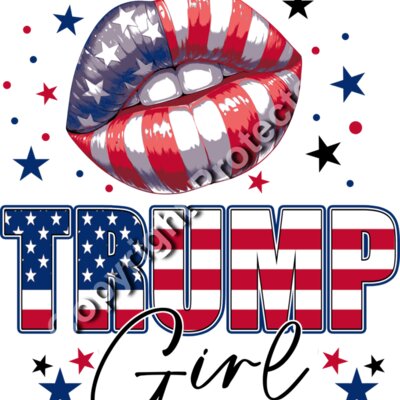 Trump 2024 patriotic design with red  white  and blue lips and bold text Thumbnail