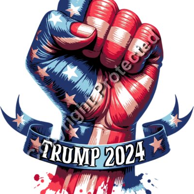 trump 2024 patriotic fist american flag graphic art Thumbnail