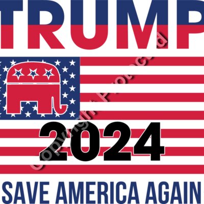 trump 2024 save america again republican elephant american flag design Thumbnail