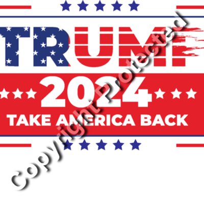trump 2024 take america back red white blue stars badge style Thumbnail
