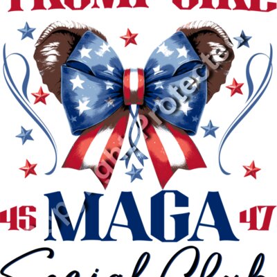 trump girl maga social club 2024 red white blue bow stars Thumbnail
