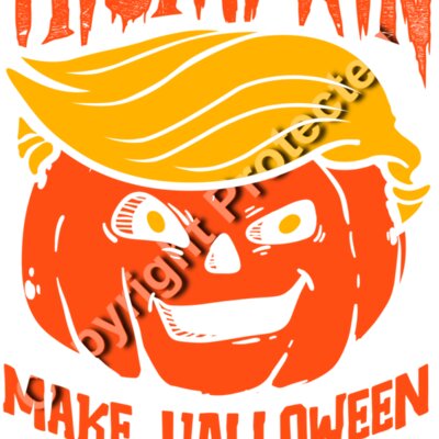 Trump themed Halloween pumpkin illustration with playful text  orange and yellow colors     trum Thumbnail