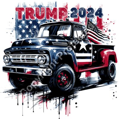 vintage truck american flag trump 2024 election artwork Thumbnail